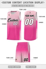 Light Pink Pink Gradient Fashion Sets Basketball Jersey 5