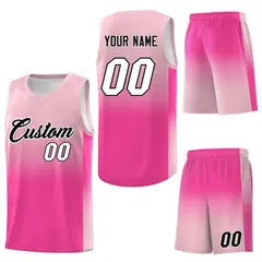Light Pink Pink Gradient Fashion Sets Basketball Jersey 7