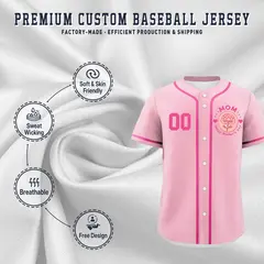 Light Pink Pink Mother's Day Baseball Jersey 3