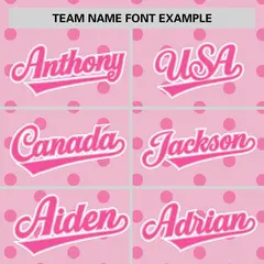Light Pink Pink Polka Dot Graffiti Authentic Baseball Jersey 3