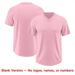 Light Pink Pink Sequin Lettering Breathable Football Jersey 7