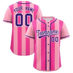 Light Pink Pink Thick Stripe Authentic Baseball Jersey
