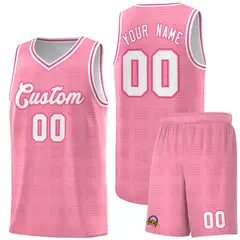 Light Pink Pink Trailblazer Dot Pattern Basketball Jersey