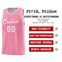 Light Pink Pink Trailblazer Dot Pattern Basketball Jersey 2