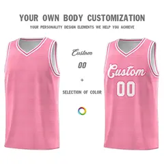 Light Pink Pink Trailblazer Dot Pattern Basketball Jersey 3