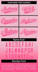 Light Pink Pink-White Gradient Two-Button Softball Jersey 3