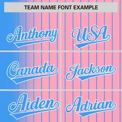 Light Pink Powder Blue Gradient Pinstripe Varsity Full-Snap Letterman Baseball Jacket 3