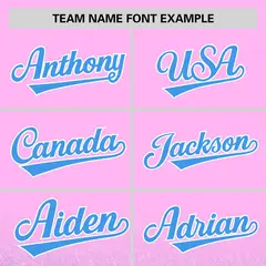 Light Pink Powder Blue Gradient Sparkle-Effect Baseball Jersey 3