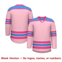 Light Pink Powder Blue Ice Cream Helmet Pattern Hockey Jersey 7