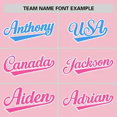 Light Pink Powder Blue-Pink Gradient Side Baseball Jersey 3
