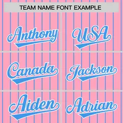 Light Pink Powder Blue Pinstripe Raglan Varsity Letterman Baseball Jacket 3