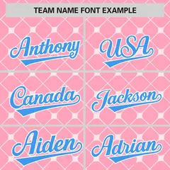 Light Pink Powder Blue-White Plaid Authentic Baseball Jersey 3