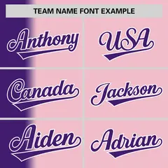 Light Pink Purple Gradient Pinstripe Baseball Jersey 3