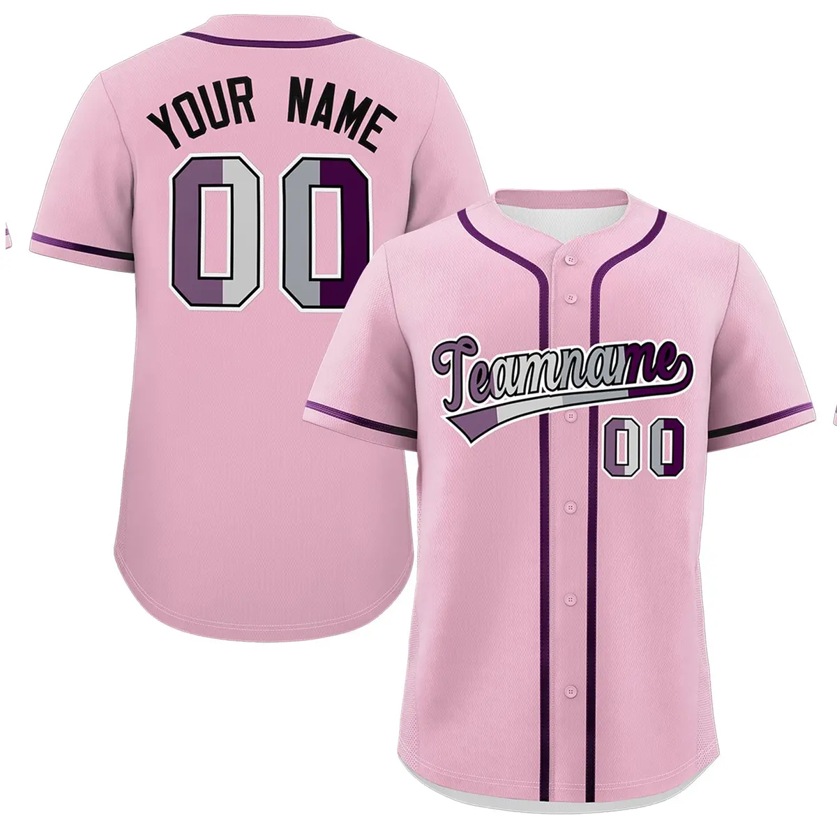 Light Pink Purple Pride Month Baseball Jersey