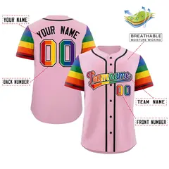 Light Pink Rainbow Pride Month Raglan Baseball Jersey 2