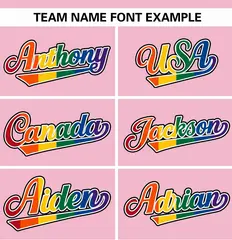 Light Pink Rainbow Pride Month Raglan Baseball Jersey 3