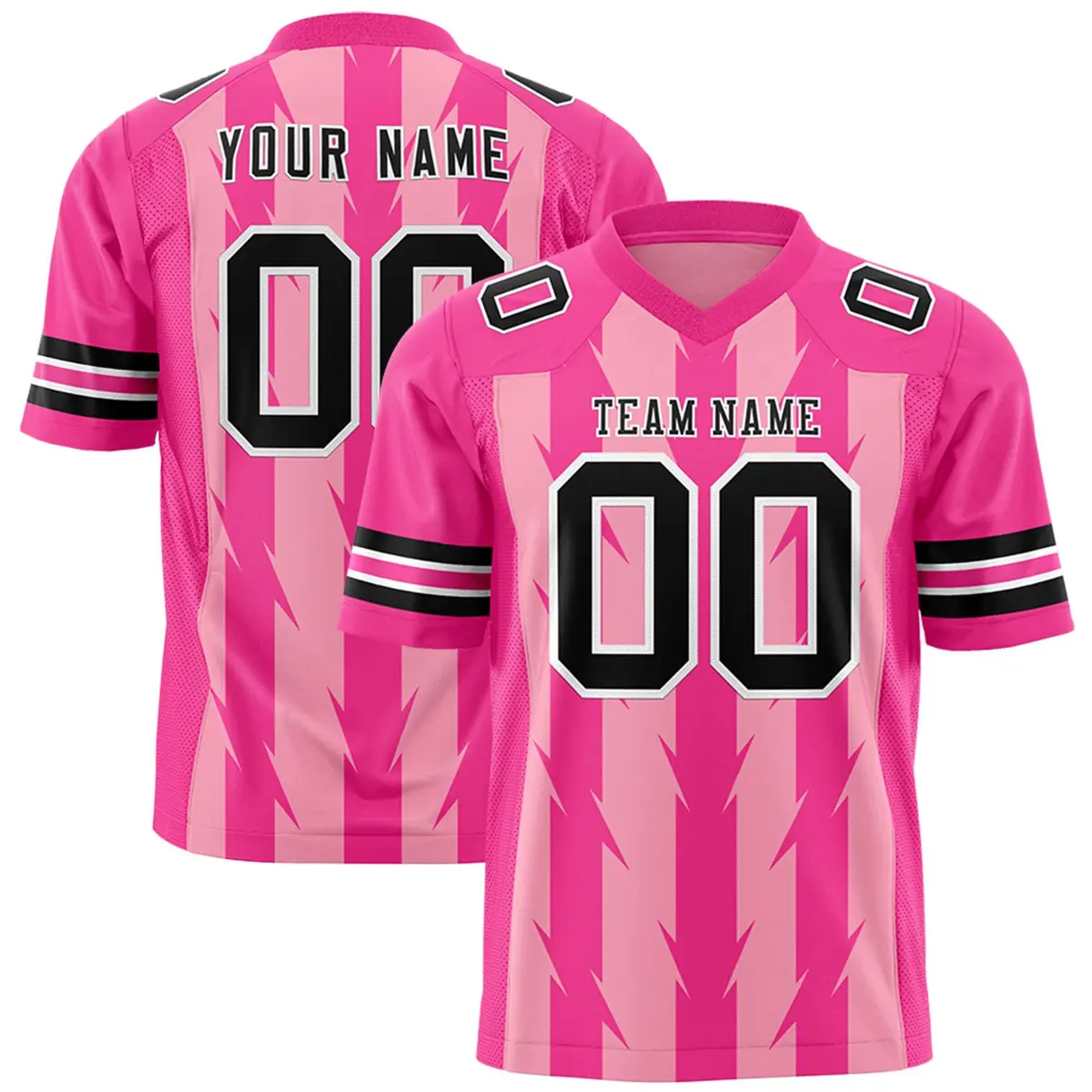 Light Pink Razr Stripe Graffiti Pattern Flag Football Jersey