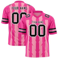 Light Pink Razr Stripe Graffiti Pattern Flag Football Jersey