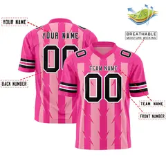 Light Pink Razr Stripe Graffiti Pattern Flag Football Jersey 2