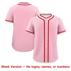 Light Pink Red White Father's Day Classic Baseball Jersey 7
