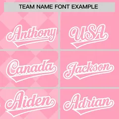 Light Pink Rhombus Design Authentic Baseball Jersey 3