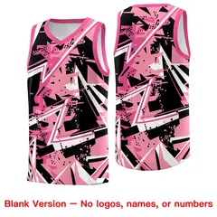 Light Pink Rose Red Abstract Graffiti Basketball Jersey 6