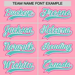 Light Pink Rose Red Teal Baseball Jersey 4