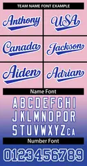 Light Pink Royal Royal-White Gradient Two-Button Softball Jersey 3