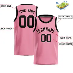 Light Pink Sequined Trim Athletic Basketball Jersey 2
