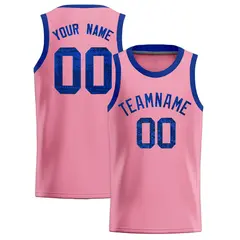 Light Pink Sequined Trim Athletic Basketball Jersey