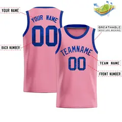 Light Pink Sequined Trim Athletic Basketball Jersey 2