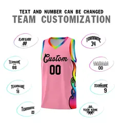 Light Pink Side Flame Basketball Jersey for Teams 4