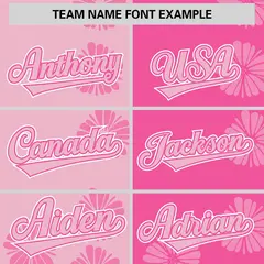 Light Pink Split Flower Graffiti Baseball Jersey 3