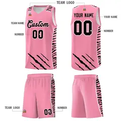 Light Pink Tiger Claw Pattern Basketball Jersey 5