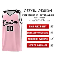Light Pink White Black Color Charge Basketball Jersey 2