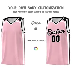 Light Pink White Black Color Charge Basketball Jersey 3