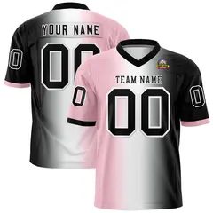 Light Pink White-Black Gradient Football Jersey 1