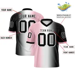 Light Pink White-Black Gradient Football Jersey 2