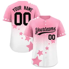 Light Pink White Black Rising Stars Gradient Baseball Jersey 1