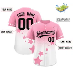 Light Pink White Black Rising Stars Gradient Baseball Jersey 2