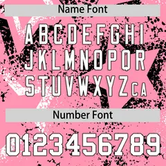 Light Pink White Black Star-Shaped Graffiti Ink Baseball Jersey 4
