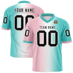 Light Pink White-Bright Green Gradient Football Jersey 1