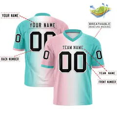 Light Pink White-Bright Green Gradient Football Jersey 2