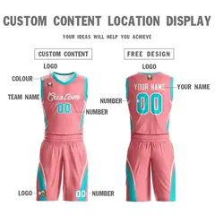 Light Pink White Classic Mesh Basketball Jersey 3