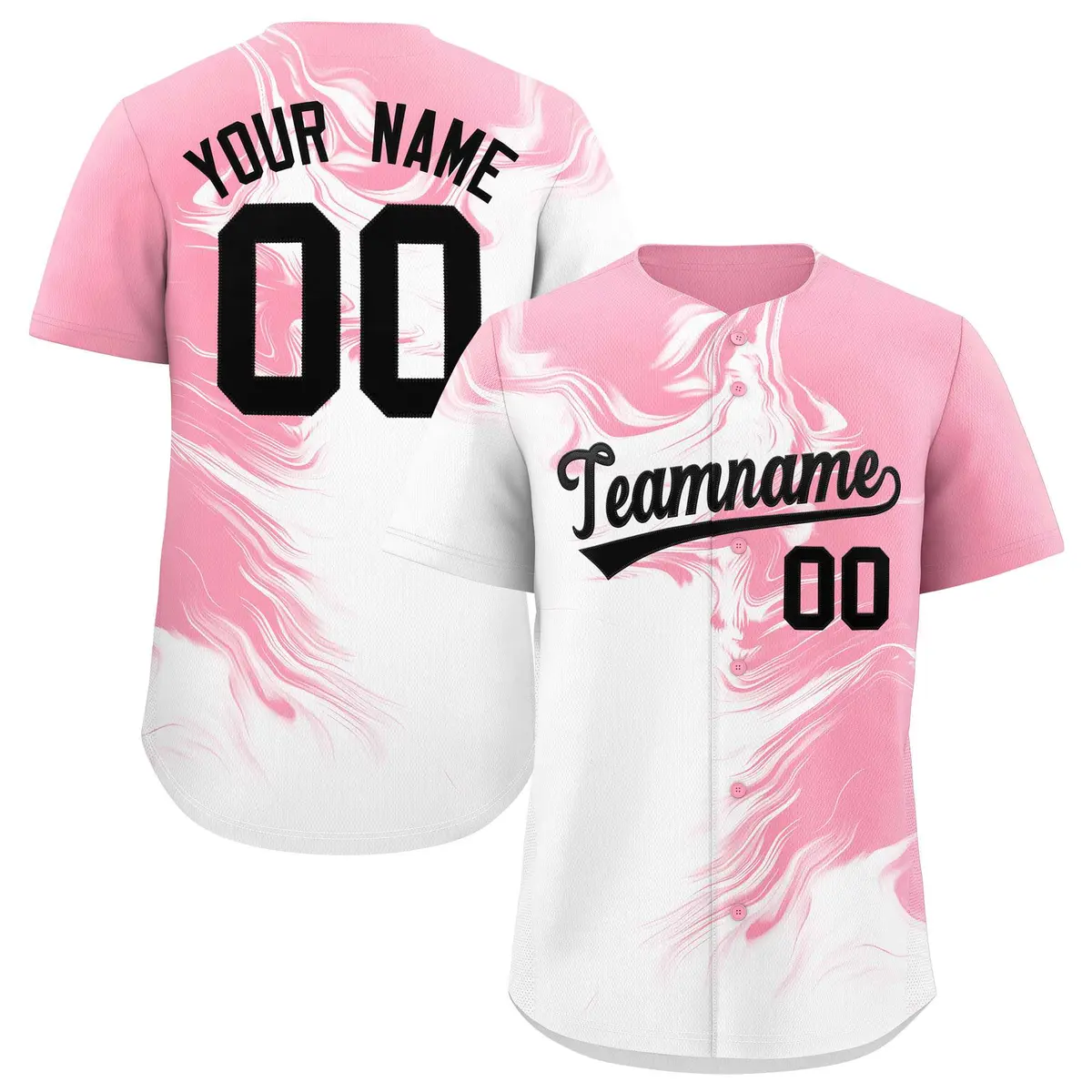 Light Pink White Ink Pattern Authentic Baseball Jersey