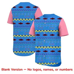 Light Pink White Midnight Blue Mexican Style Baseball Jersey 7