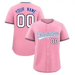 Light Pink White Navy Stitched Baseball Jersey