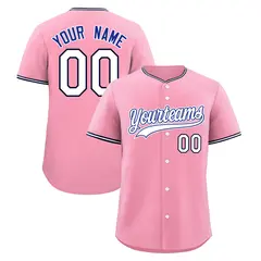 Light Pink White Navy Baseball Jersey 1