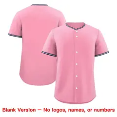 Light Pink White Navy Baseball Jersey 8