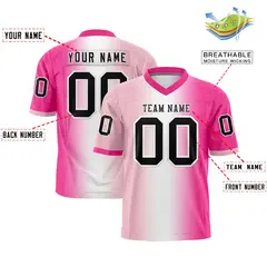 Light Pink White-Pink Gradient Football Jersey 2
